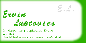 ervin luptovics business card